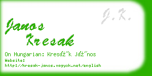 janos kresak business card